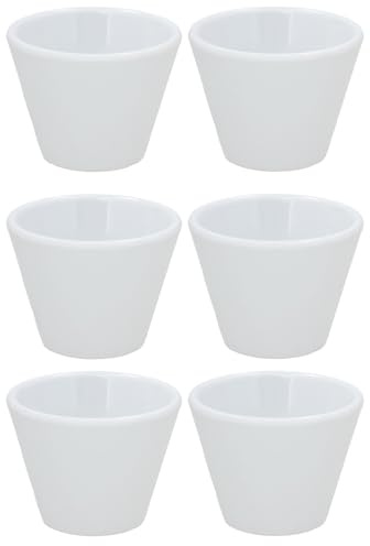 Set de 6 Recipientes de Melamina para Salsas, 50 ml, Color Blanco