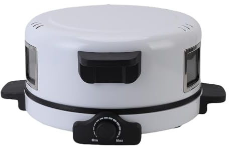 Depisuta Four à pizza électrique de comptoir 2000 W 220 V, antiadhésif, chauffe jusqu'à 440 °C, plaque de cuisson polyvalente pour pains plats, hamburgers, omelettes et steaks (Prise UE)
