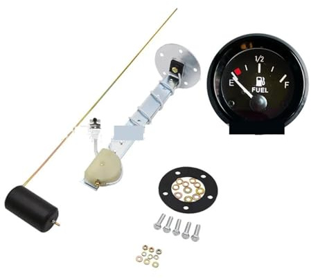 Sensor de nivel de combustible Medidor de nivel combustible GT520 52 mm y 12 V con unidad envío. Indicador universal 2 pulgadas for coche, barco autocaravana para coche, camión, barco