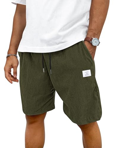 TARAINYA Pana Pantalones Cortos Hombre Algodón Cordón Elástico M-4XL | 65%algodón 35%poliéster,regular fit,cintura elástica,ligera elasticidad,playa,casual,verano