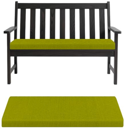 Cojines de banco para interiores y exteriores, funda extraíble, antideslizante, cojín de jardín para ventana de cocina, verde hierba, 100 x 40 x 5 cm, perfecto para bancos y asientos