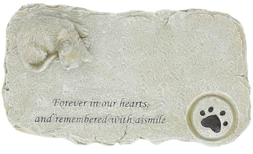 HOOWIFFY Pierre Commémorative pour Chat en Résine Verte pour Jardin, Ornement Funéraire de Petit Format à Personnaliser, Mémorial Décoratif Extérieur pour Animaux de Compagnie