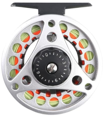 3/4/5/6/7/8WT Fliegenrolle, Große Welle | Aluminium-Fliegenfischerrolle mit Fliegenschnür-Kombination