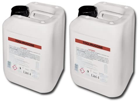 Lux Metal 2 Togli Ruggine 4 Litri Potente Antiruggine Convertitore Ruggine con Acido Fosforico Rimuovi Elimina Sciogli Ruggine dal Metallo Antiruggine Convertiruggine per Ferro Rust Remover Auto Moto