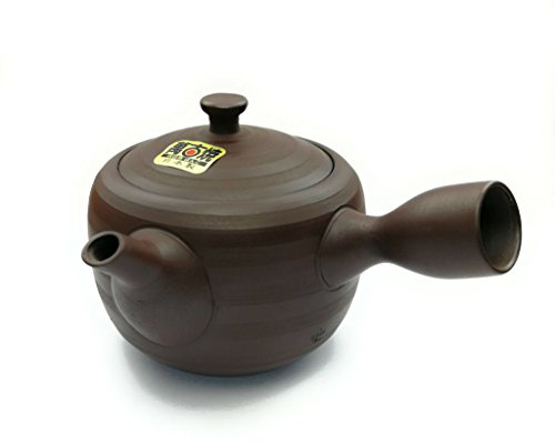 Kyusu - Tetera japonesa de cerámica Kyusu de 270 ml con asa lateral y colador de té de acero inoxidable integrado, tetera con una sola mano para preparar té verde, color marrón
