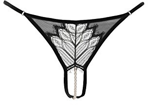 Bracli Perlenstring G String Kyoto einreihig schwarz S M L XL Größe M