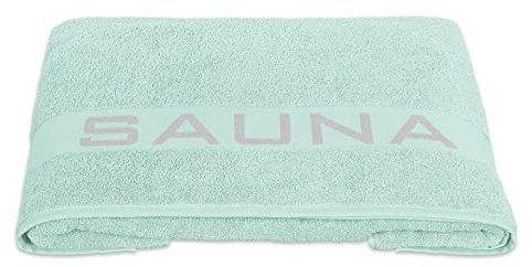 Delindo Lifestyle Serviette de sauna Colares en tissu éponge XXL pour femme, coton, menthe, 80 x 200 cm