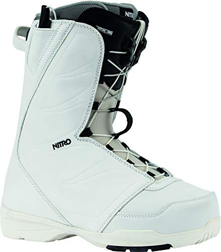 Nitro Snowboards Women's Flora TLS '20 All Mountain Freestyle Quick Lacing System Cheap Boat Snowboard Boot 28.5, White