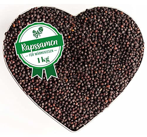 1 kg Premium Therapie Rapssamen 1A Qualität - Rapskörner lose Ware schonend getrocknet gereinigt - Raps zum Befüllen von Wärmekissen Therapieraps für Sensibilisierung-, Ergotherapie, Handtherapie
