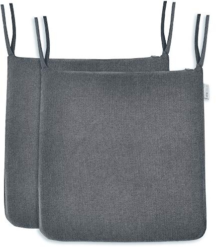 BALCONY & FALCON Juego de 2 Cojines para Silla, 1 cojín de Espuma viscoelástica para Silla, Exquisito Tejido x 1, Mullido, colección Gris Oscuro