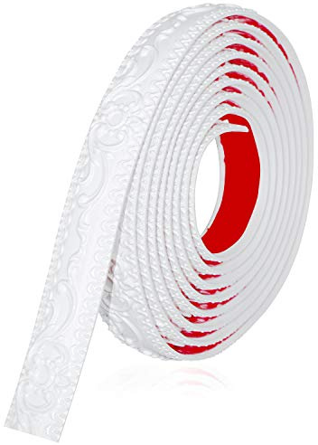 NeatiEase Flexible Molding Trim Wall Trim Self Adhesive, 16.4 Feet Peel and Stick Mirror Frame Border, Waterproof Bathroom Decor, Home Decor (White)