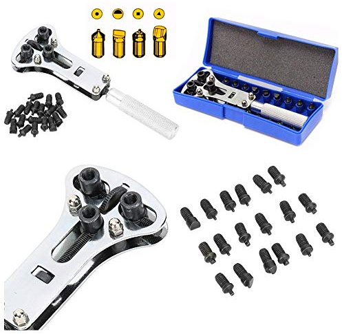 Llave ajustable para abrir la caja del reloj, kit de reparación de relojes, práctico acero inoxidable para reparar relojes. Reemplazar las pilas