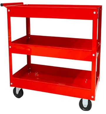 BIG Red APTC302R Chariot de Service en Acier à 3 étagères Capacité 180 kg
