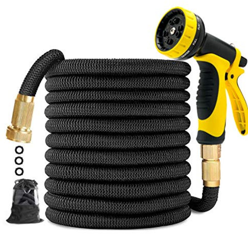 SSCYHT Flexibler Wasserschlauch, Gartenschlauch 3-Fach Erweiterbar mit Langlebigen Schichten Latex und 10-funktionsdüse, Beste Wahl Zum Gießen und Waschen,25FT 7.5m