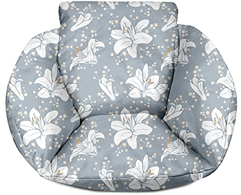 Ferocity Suspendu Hamac Chaise Coussins, Oreiller avec Dossier, Imperméable Siège de Chaise Rembourrage pour Patio Jardin, Balançoire Panier Suspendu Coussin de Siege, Lys [114]
