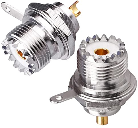 TUOLNK UHF SO239 Bulkhead Female Panel Chassis Mount Flansch Solder Cup PL259 RF Koaxialstecker Koax Antennenadapter 2er Pack