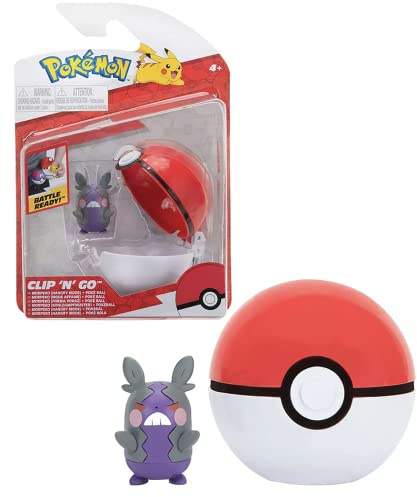 Pokémon PKW0158 - Clip and Go Pokéball - Morpeko & Pokéball, offizieller Pokéball mit beweglicher 5 cm Figur
