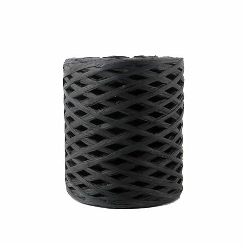SHTGOI Raffia Papierband 200m Farbiges Bastbänder Raffia Papierkordel Natur Papierschnur Geschenkband zum Basteln Raffia Paper Ribbon für Geschenkverpackung,Basteln,DIY Handwerk Weberei Schwarz
