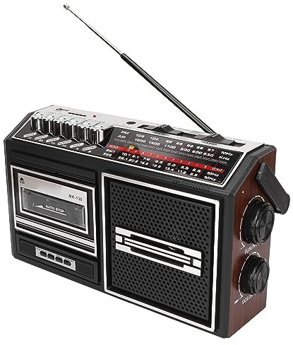 Lecteur de Cassettes Rétro Boombox Lecteur de Cassettes AM/FM/SW1/SW2 Radio Enregistrement Portable Boombox Support Carte de Stockage USB et Bande avec Prise pour écouteurs Grand