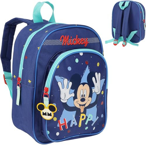 alles-meine.de GmbH Kinder Rucksack - Mickey Maus - Tasche - wasserfest & beschichtet - Kinderrucksack - 2 Fächer - groß Kind - Jungen Mädchen - Kindergartentasche - z.B. für Vor..