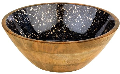 APS 1056 - Ciotola in legno di mango, rivestimento in resina epossidica interno, Ø 30 cm, 3 litri, ciotola per frutta, insalatiera, ciotola