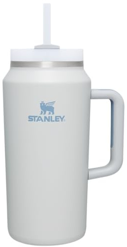 STANLEY Quencher H2.0 FlowState - Vaso de acero inoxidable aislado al vacío con tapa y pajilla, para agua, té helado o café (niebla, 64 onzas)