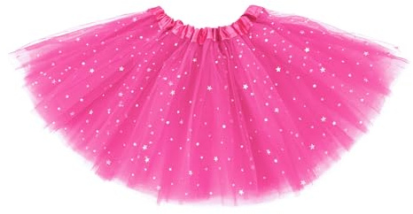 Century Star Sparkle Hot Pink Tutu for Toddler Girls Tulle Ballet Skirts Princess Tutus for Baby Kids Infant 3 Layers Halloween Christmas Dress up Birthday Party Festival 2-8 Years