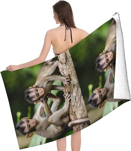 okoikfc 3D Strandtuch 70x150 cm AFFE Badetuch Groß AFFE Microfaser Handtücher Weich Schnell Trocknen Strandhandtuch Herren Frauen Badetücher, Strandtücher Strandlaken Handtuch A1500