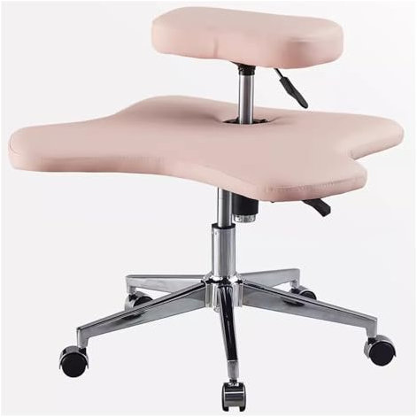 HDYZJQ kniestuhl ergonomisch Kunstleder-Kreuzbeinstuhl für Büro- und Heim- und Yoga-Enthusiasten, ergonomischer Kniestuhl, höhenverstellbar, rollende ADHD-Schreibtischstühle für Erwachsene(Pink)