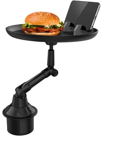 Gettimore Expansor de portavasos para coche, bandeja para portavasos para coche, rotación de 360º, ajustable, elástico, antideslizante, para mesa, escritorio, bandeja de comida