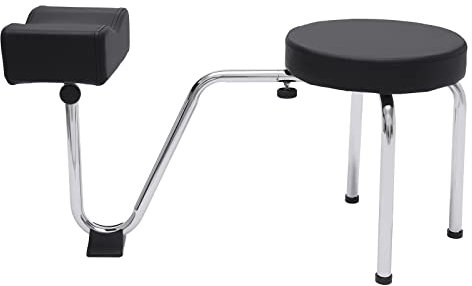 HOARLICN Fußpflegehocker Mit Fußstütze, Verstellbarer Pediküre Hocker Maniküre Fußstütze 2 in 1 Pediküre Hocker Stuhl PVC-Pad Pediküre Fußstütze Stand Für Maniküre, Pediküre, Tattoo-Künstler, Schwarz