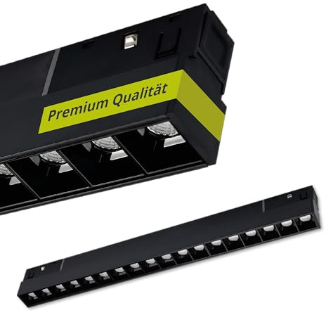 INNOVATE MagPro48 1 Phasen Schienensystem Rasterleuchte [1300lm UGR< 19 33cm CRI90] Schienensystem Lampen Deckenstrahler Schwarz LED Deckenlampe I Deckenbeleuchtung Magnetschiene Deckenlampe Strahler
