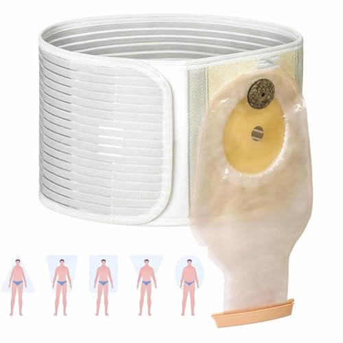 MTTXY Elastischer Stoma-Hernien-Gürtel für Die Taille und Den Bauch mit Stoma-Öffnung, Bequemer Kolostomie-Gürtel, Loch 8 cm,XL