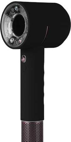 JZ Silicone Skin Compatible with Dyson HD16 Hairdryer Makeover,Anti-Scratch Shockproof Dust Droof Travel Protective Case Cover,Cover Adorable Stickers for Hairdryer (Black)
