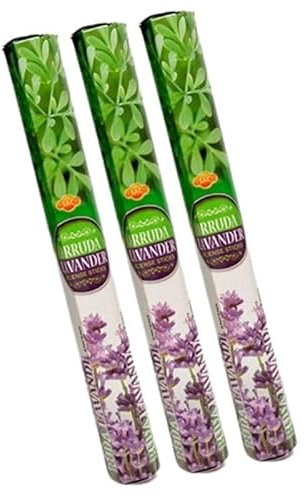 Incienso 3 Cajas Ruda y Lavanda Sac 60 Varillas Elimina Energías Negativas Protección Calma Tranquilidad Meditación Ayuda a relajar Reduce el estrés Favorece la concentración Hogar Palos Varas