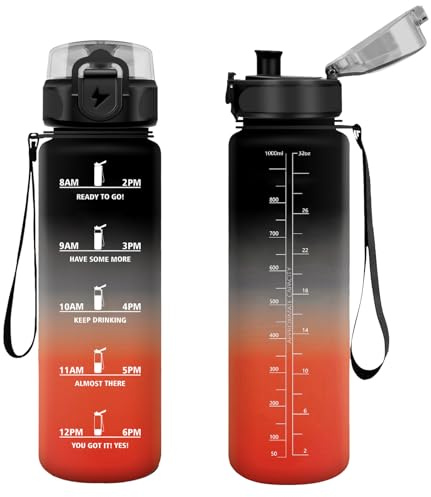 Vikastar Trinkflasche Sport, 500ml/1000ml/1500ml Auslaufsicher Kunststoff, Wasserflasche, Trinkflasche Kohlensäure Geeignet, Sportflasche für Fahrrad, Kinder, Schule, Fitness, Yoga, Blue Purple