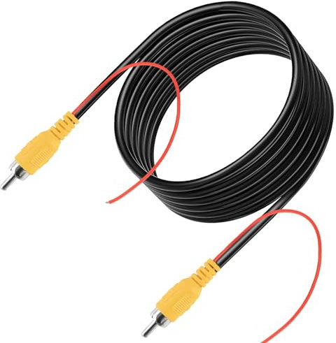 Taekooki Câble vidéo RCA double blindage amélioré de 10 m pour connecter un moniteur et une caméra de recul, Câble d'extension de caméra de recul