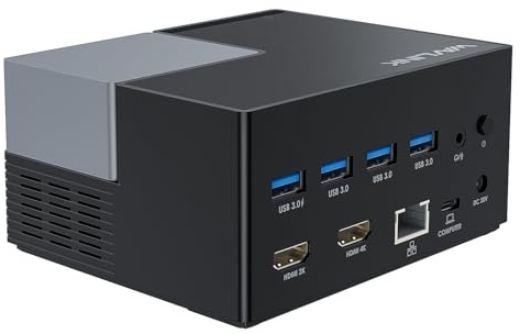 WAVLINK Station d'accueil USB-C Double écran 2 HDMI, avec Double HDMI, entrée PD 130 W, 4 Ports USB-A, Gigabit Ethernet, Audio, Compatible avec Mac/Dell/HP/Lenovo, etc.