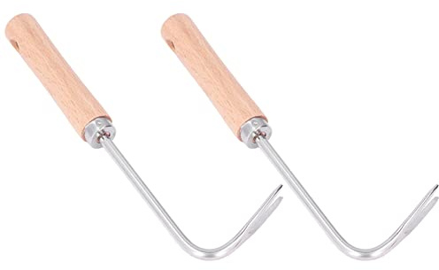 Tbest Gancio per Radice, 2 Pezzi in Acciaio Inossidabile 10,5 Pollici Gancio per Radice Bonsai Strumento per Bonsai Rastrello per Rastrello Gancio da Giardinaggio in Acciaio con Manico