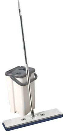 Sharplace Set de Fregona Y Cubo con Escurridor, Rotación de 360°, con Mango de Acero Inoxidable, Se Puede Utilizar Húmedo O Seco, para Espacios Estrechos Debajo, Style a