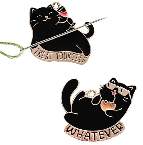 Magnetischer Nadelhalter für Kreuzstich-Zubehör, Stickerei, Nähen, Handarbeiten, Magnetnadelhalter, Katzen, 2 Stück