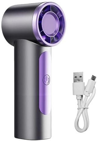 Générique Ventilatore a Mano Portatile Ventilatore Nomade Ricaricabile Soffiare Potente, Portatile Elegante Grande Flusso D'Aria Giornate Calde Uso Trucco Passeggiata Matrimoni Campeggio