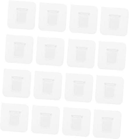 Operitacx Selbstklebende Stanzfreie Transparente Regalstütze Aus Kunststoff 6x6cm 16 Stück Schrankregalklammern Für Vitrinen Und Unterschränke