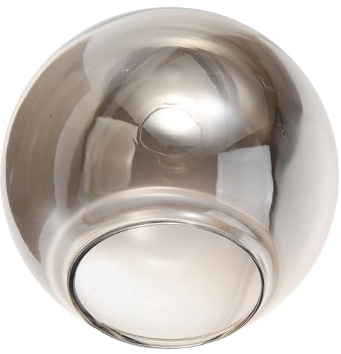 Zerodeko Paralume in Vetro: Ricambio per Lampada a Globo Color Ambra Fumé - Diametro di Apertura 2,76 per Applique a Sospensione, Pali Della Luce E Lampioni.
