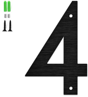 Numéros Maison Flottants 3/4/5/6 Pouces Avec Vis, Numéro Porte En Métal Moderne En Acier Inoxydable, Chiffres Noirs Pour Boîte Aux Lettres, Lettres D'adresse, Pour Jardin, Extérieur Café(4,3In)