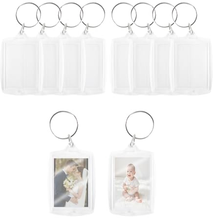 ShiJiuYou Acryl Foto Schlüsselanhänger, 10 StückSchlüsselanhänger Foto Beidseitig, Transparent Bilderrahmen Schlüsselanhänger selbst Gestalten für Personalisierte Geschenke Souvenirs(4x5.5cm)