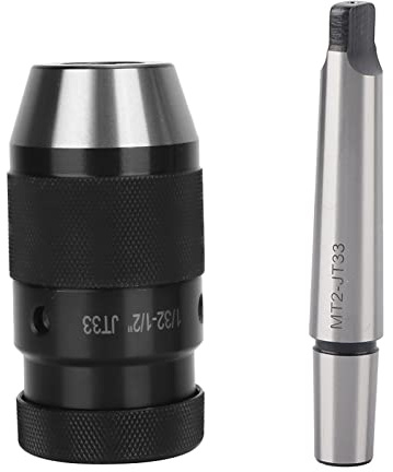 Mandrin Perceuse Autoserrant avec Cone MT2, JT33 (1/32''-1/2''), Mandrin De Serrage - Haute Fiabilité, Durabilité Renforcée, Pour Tour Métaux Et Perceuse à Colonne