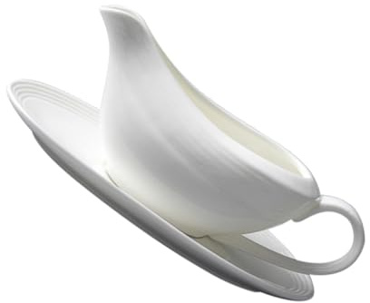 WATIIFUFU Ceramic Sauce Boat with Handle Ergonomic Gravy Dispenser for Western Food Supply Reusable Porcelain Sauce Cup for Hot and Cold Lightweight Tableware for Restaurant and Home Dining