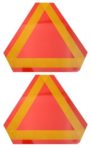 Gadpiparty 2 pièces Triangle Réflecteur Aluminium Panneau Avertissement Sécurité Voiture Véhicule Lent