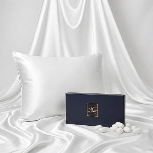 Ferò Federa Seta Cuscino 50x80 cm, 100% Naturale Silk di Gelso, 22 Momme Grado 6A, Certificata OEKO-TEX, Federa di Lusso Ipoallergenica per Capelli e Pelle, Perfetta Idea Regalo, Bianco Avorio